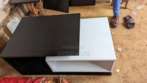 Black and White Coffee Table With Storage | Modern Center Table 