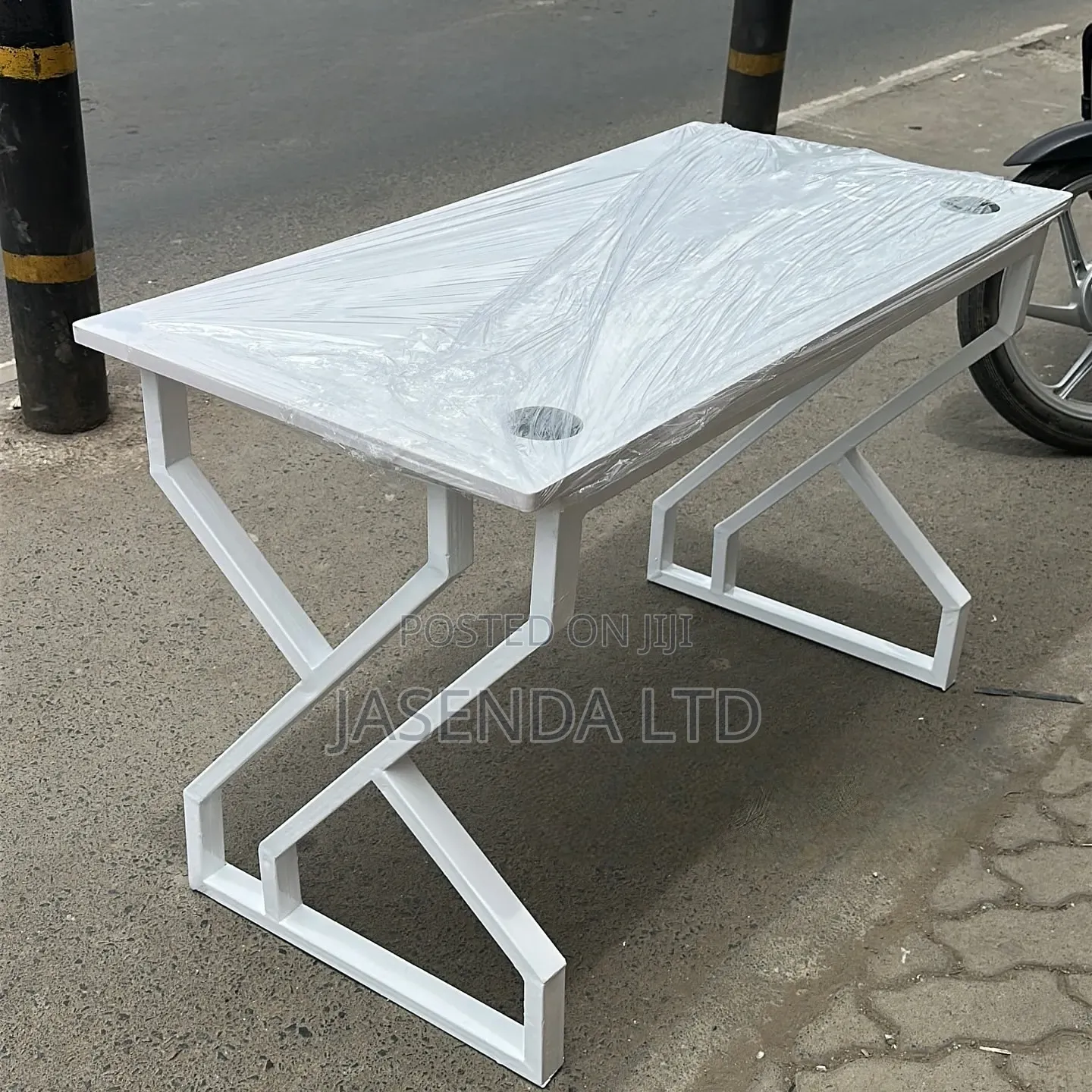 Executive Office Desk 120cm Black | Metallic Work Table With Drawers