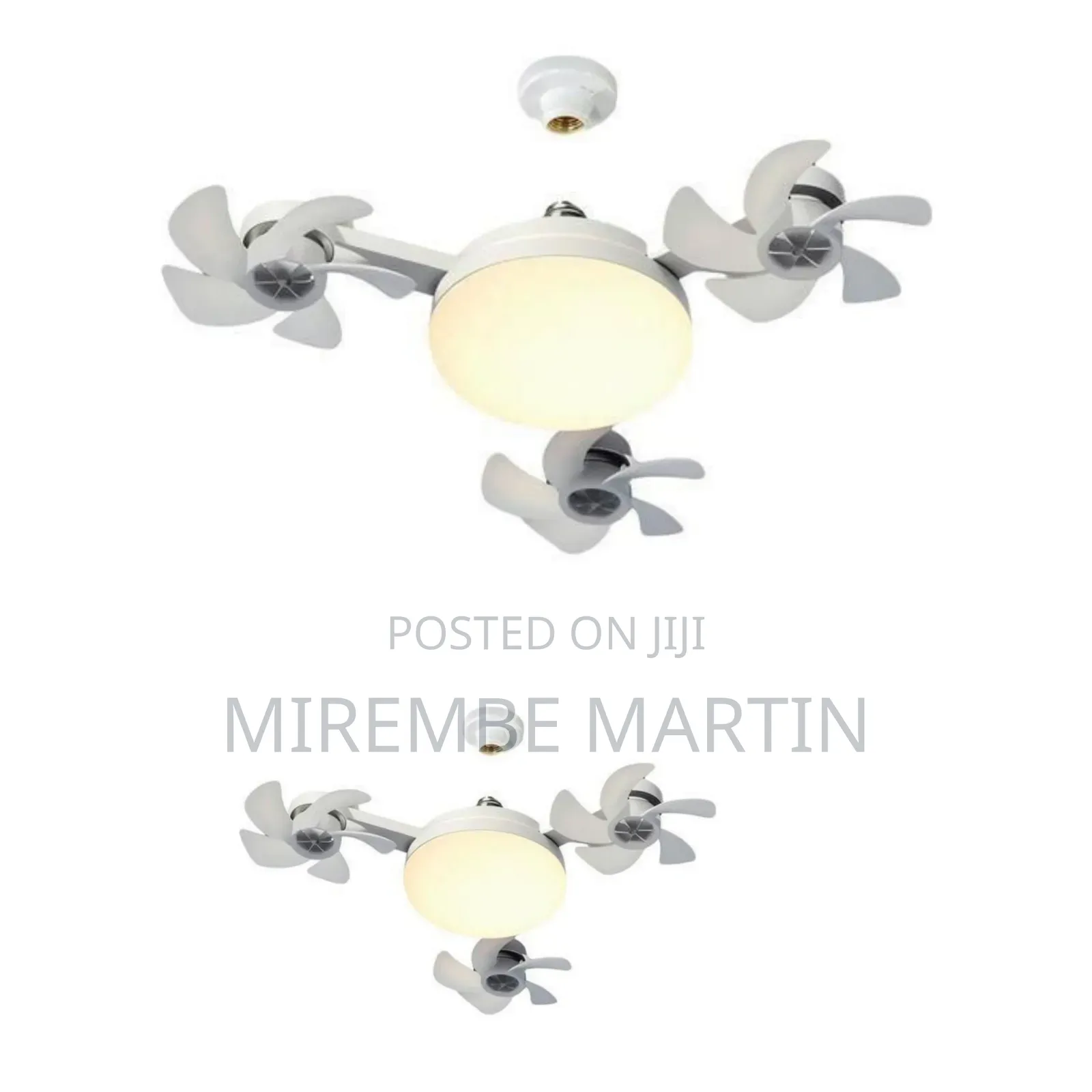 Integrated Multi-Fan LED Ceiling Light Socket Fixture