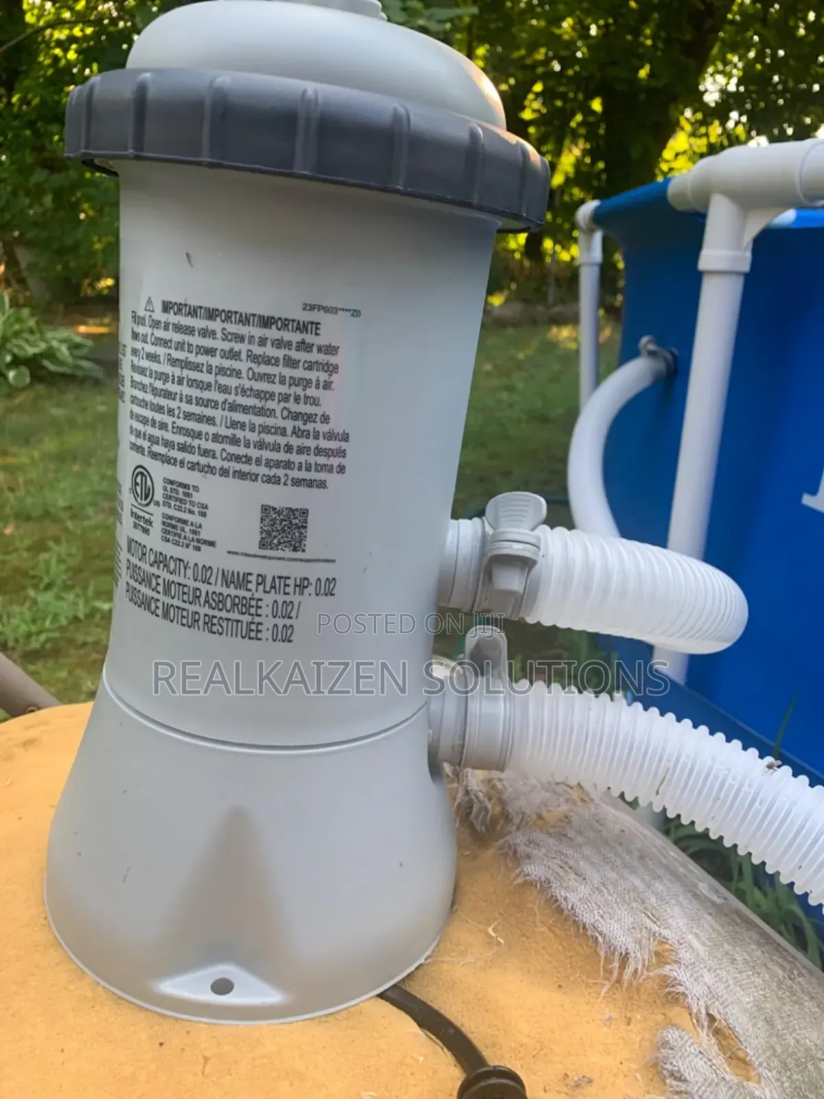 INTEX C530 Krystal Clear Cartridge Filter Pump for Above Ground Pools