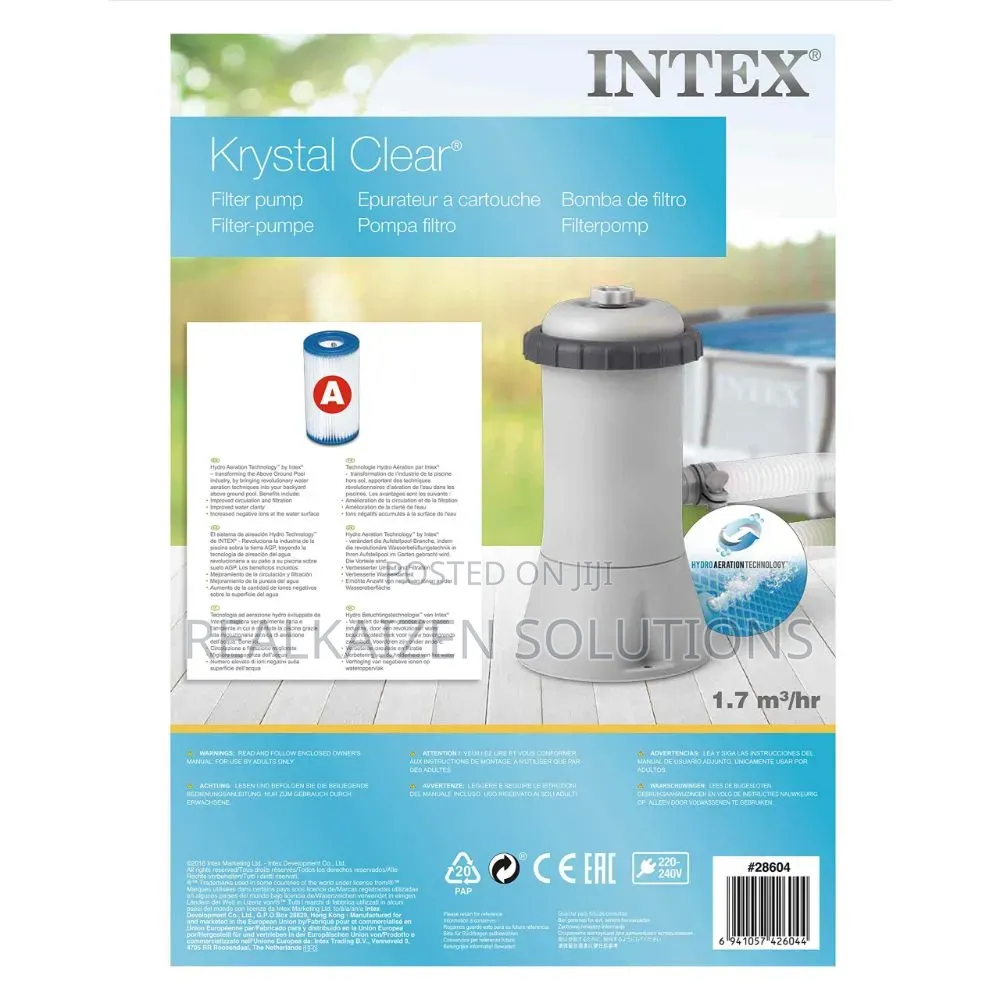 INTEX C530 Krystal Clear Cartridge Filter Pump for Above Ground Pools