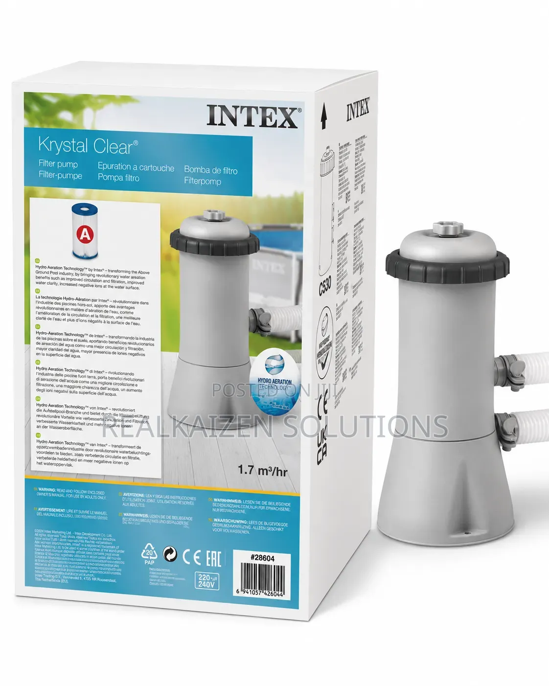 INTEX C530 Krystal Clear Cartridge Filter Pump for Above Ground Pools