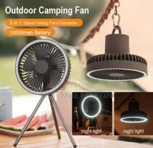Versatile Portable Tripod Fan With Integrated LED Ring Light