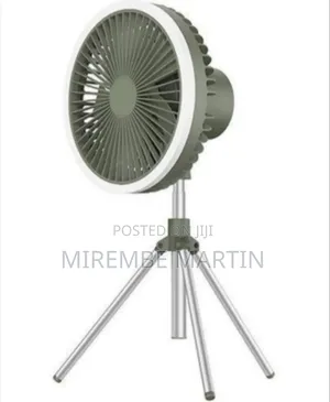 Versatile Portable Tripod Fan With Integrated LED Ring Light