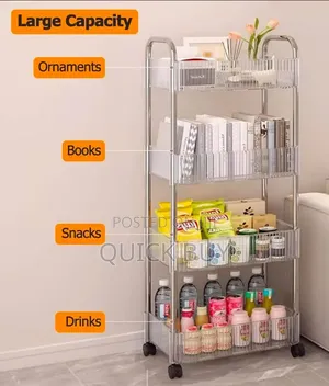 4-Tier Clear Acrylic Rolling Utility