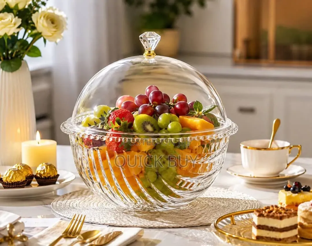 Crystal Glass Fruit Serving Bowl