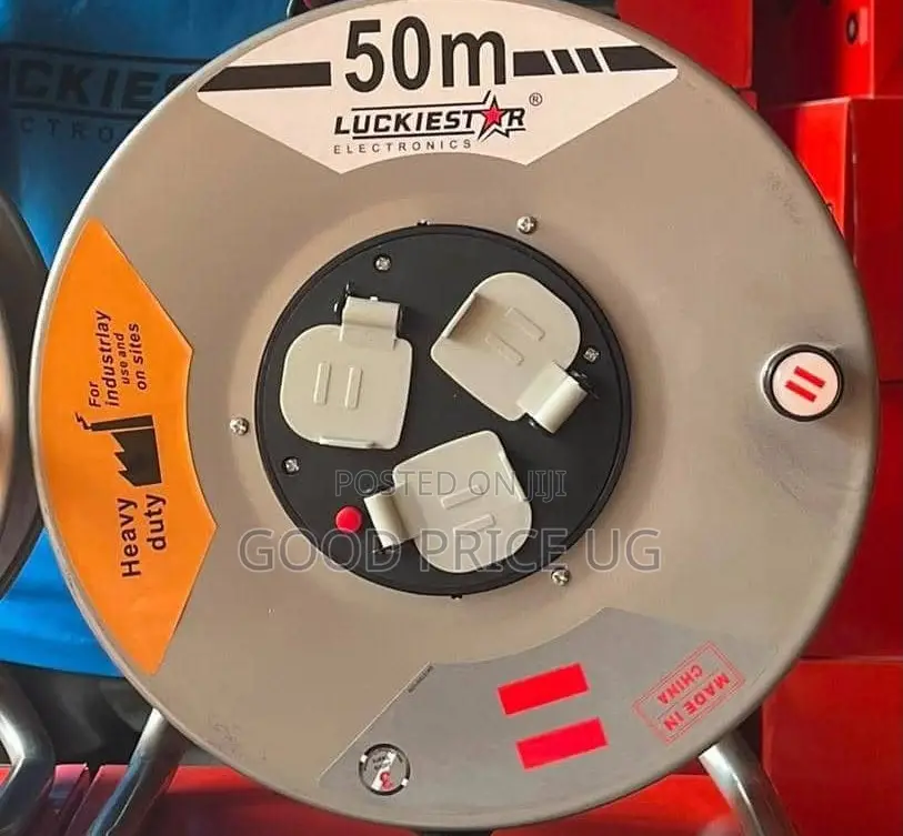 Luckiestar 50Metre Heavy-Duty Industrial Extension Cable Reel