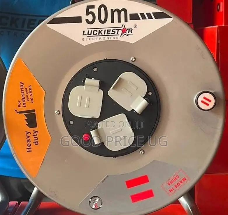 Luckiestar 50Metre Heavy-Duty Industrial Extension Cable Reel