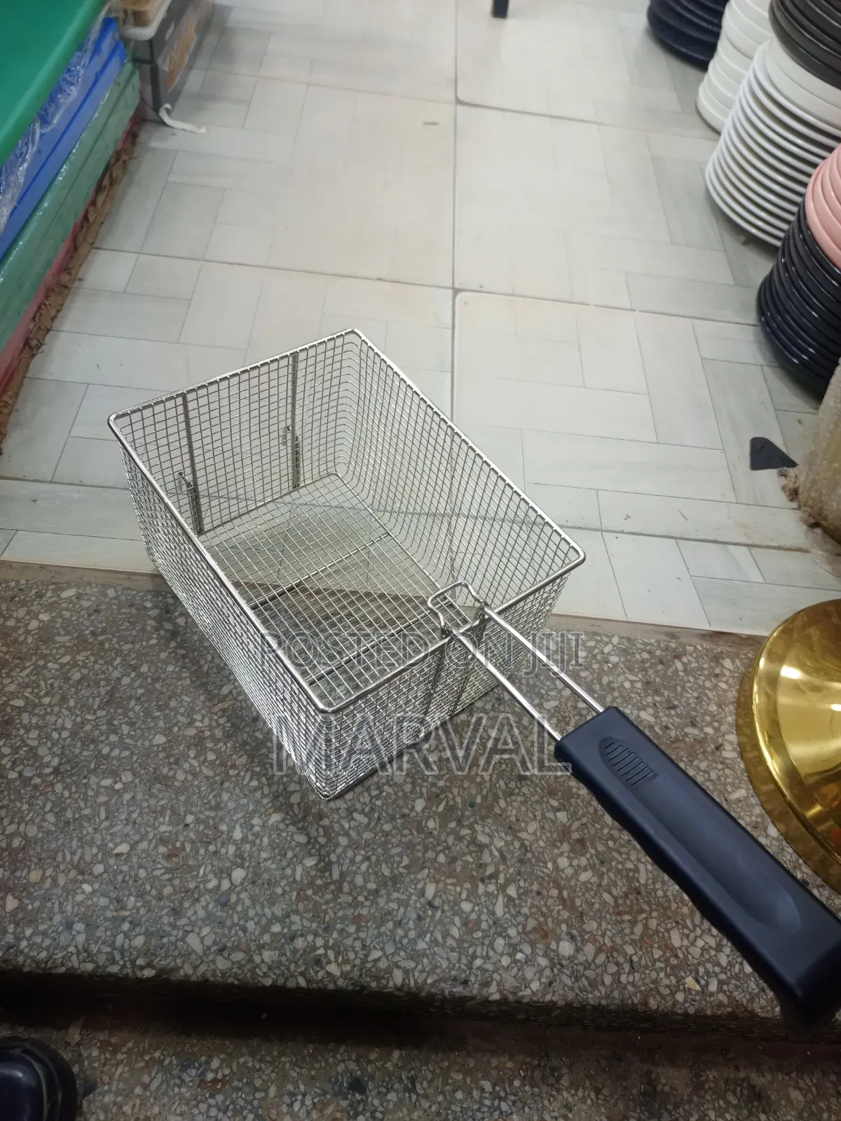 Rectangular Stainless Steel Mesh Deep Fryer Basket
