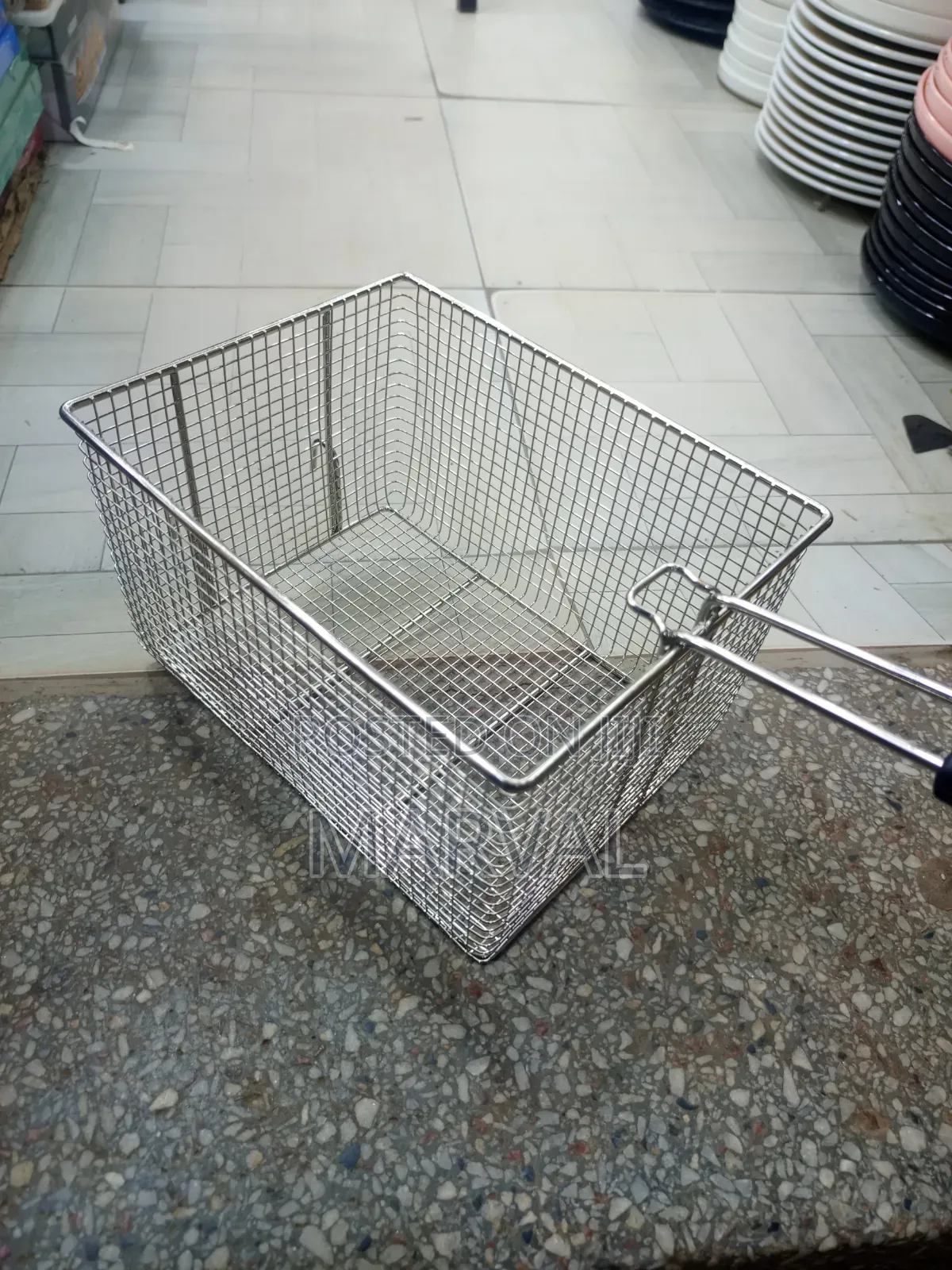 Rectangular Stainless Steel Mesh Deep Fryer Basket