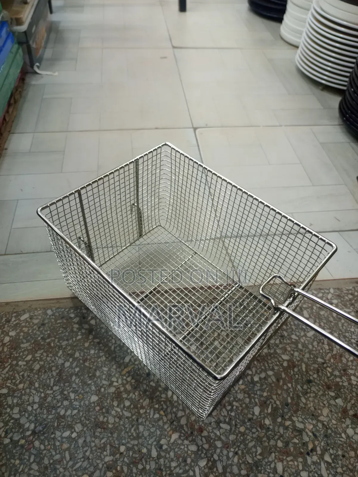 Rectangular Stainless Steel Mesh Deep Fryer Basket