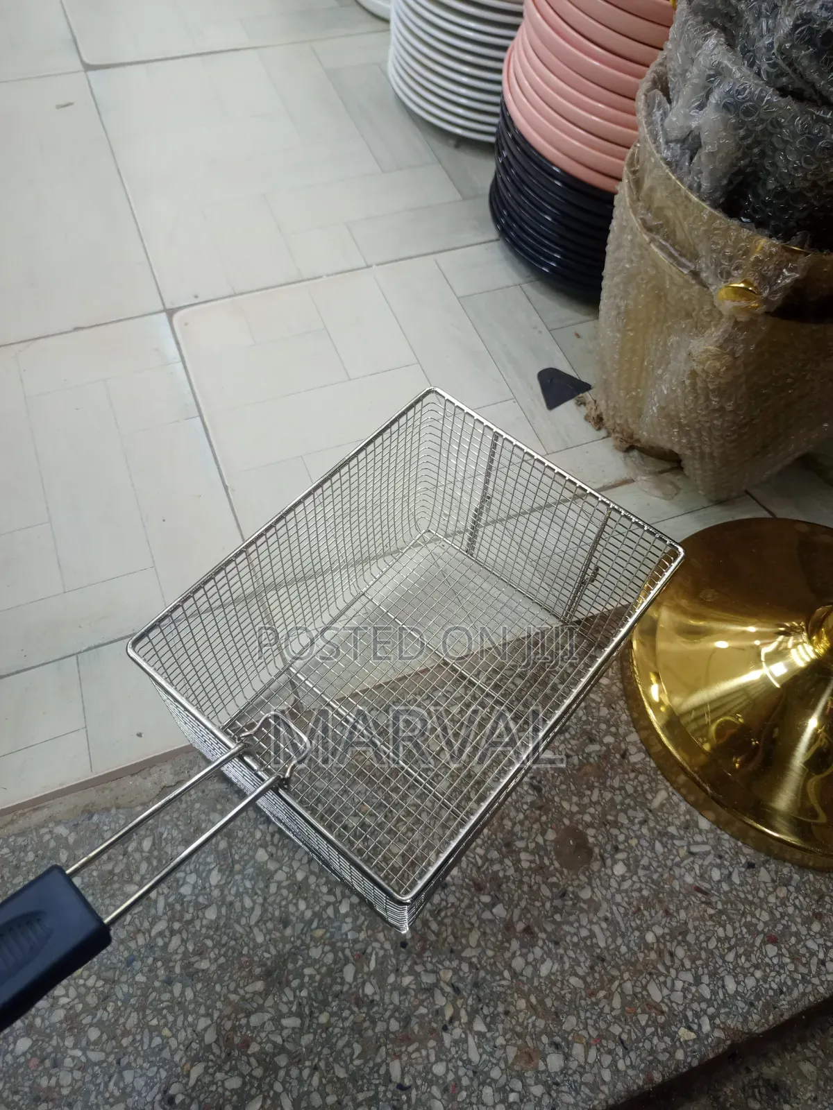 Rectangular Stainless Steel Mesh Deep Fryer Basket