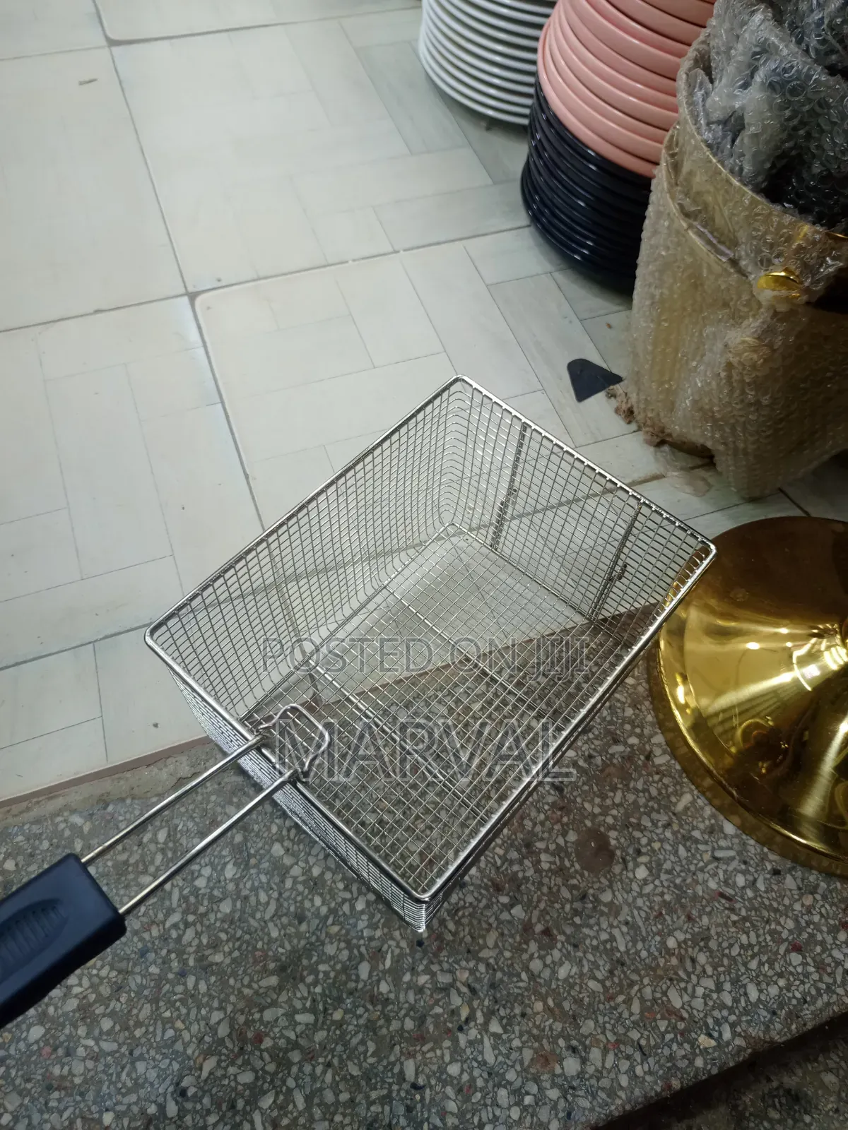 Rectangular Stainless Steel Mesh Deep Fryer Basket