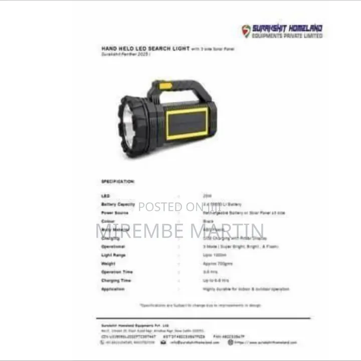 Heavy-Duty Rechargeable Highlight Searchlight (P70 Model)