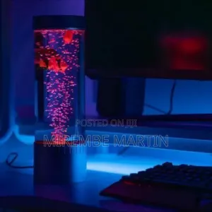 AuraGlow LED Bubble Lamp: Ambient Desktop Aquarium