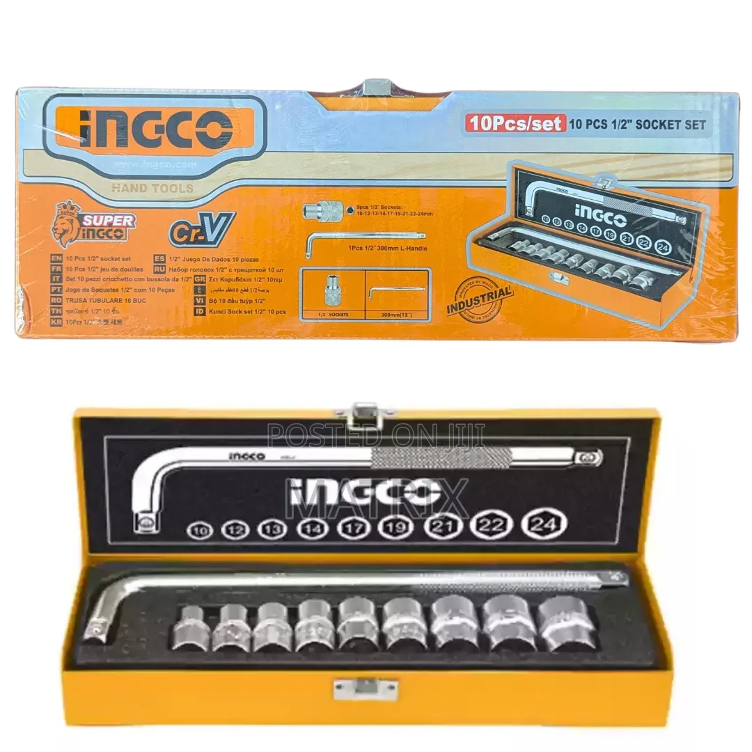 Ingco Box Spanner Drive Socket Set of 10 Piece 1/2-Inch