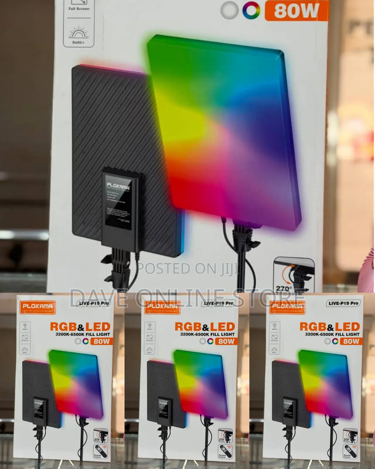Plokama LIVE-P19 Pro, an 80W RGB and LED Panel Fill Light.