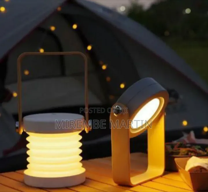 Convertible Portable LED Lamp and Lantern With Wood Handle