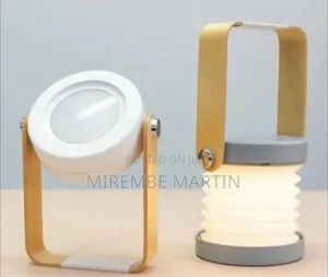 Convertible Portable LED Lamp and Lantern With Wood Handle