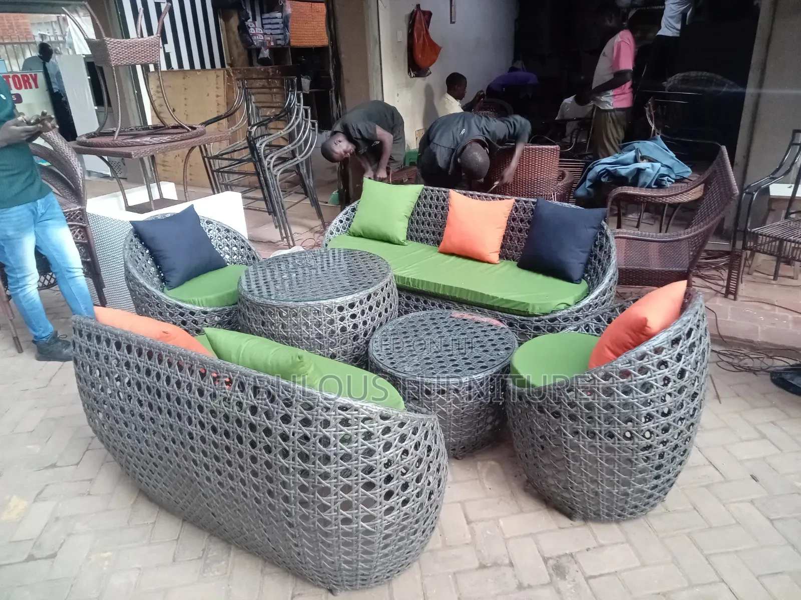 Grey Rattan/Wicker Chairs and Tables
