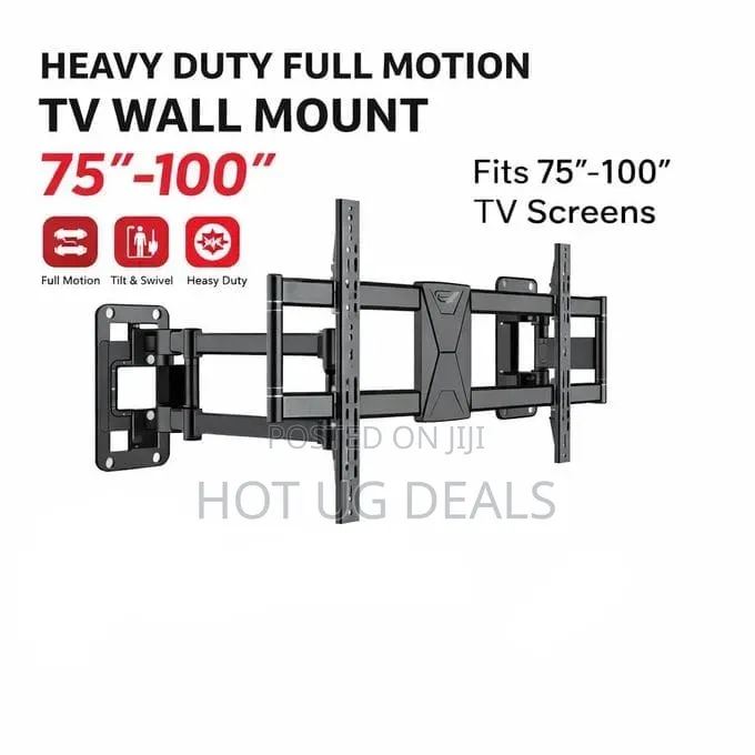 65–100 Inch Adjustable Heavy Duty Full Motion TV Wall Bracket