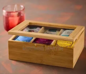 Elegant Wooden Storage Organizer With Transparent Lid