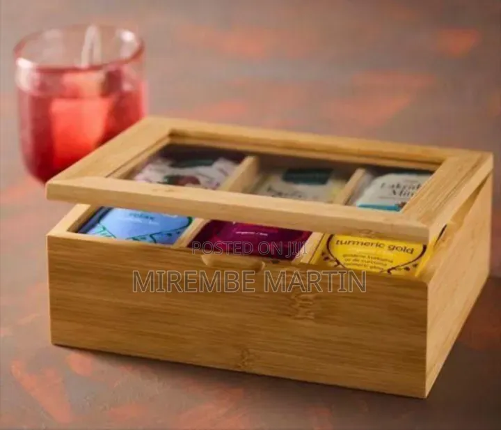 Elegant Wooden Storage Organizer With Transparent Lid