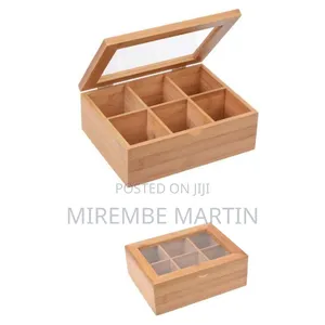 Elegant Wooden Storage Organizer With Transparent Lid