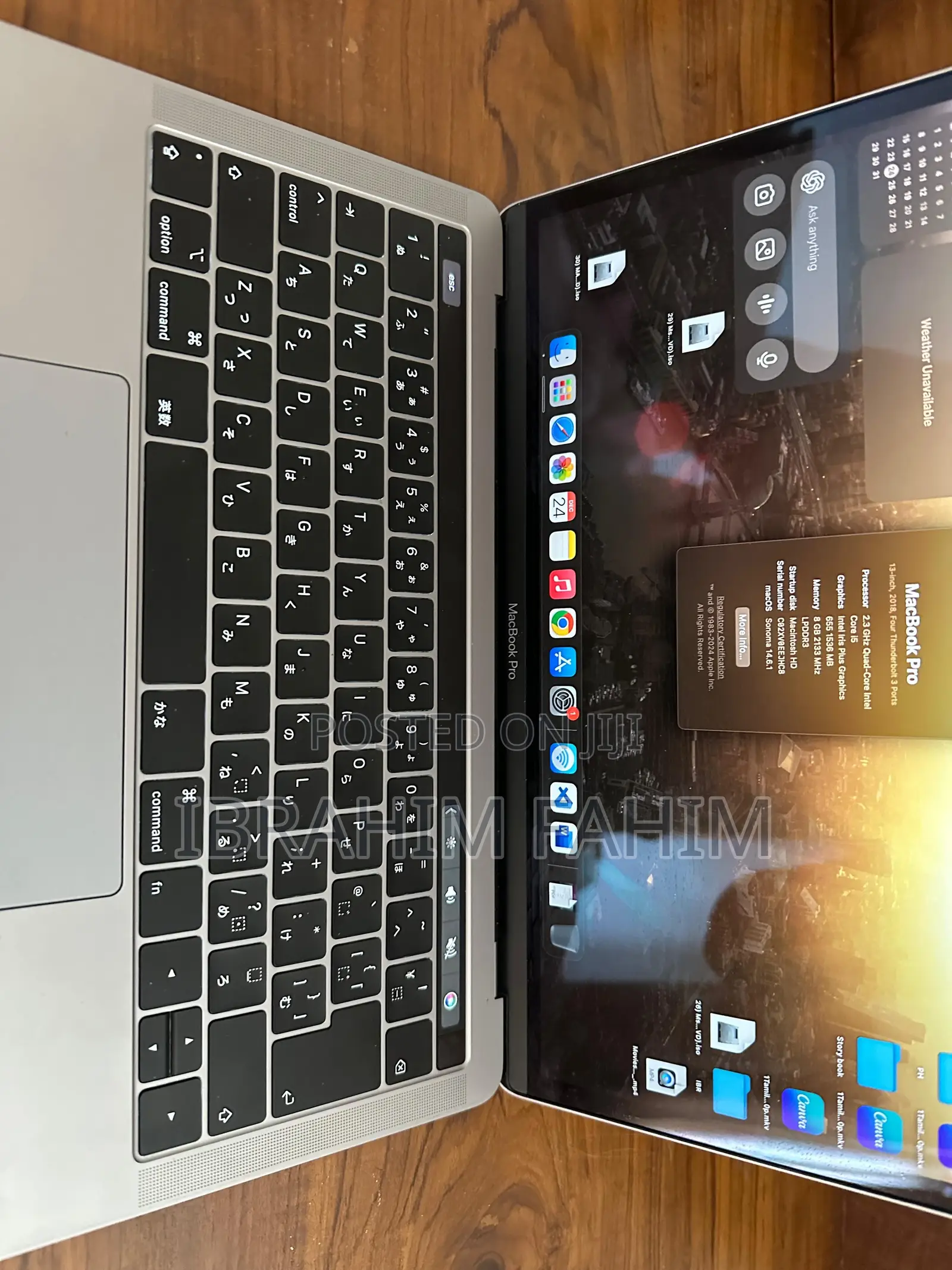 Laptop Apple MacBook Pro 2018 8GB Intel Core i7 SSD 256GB