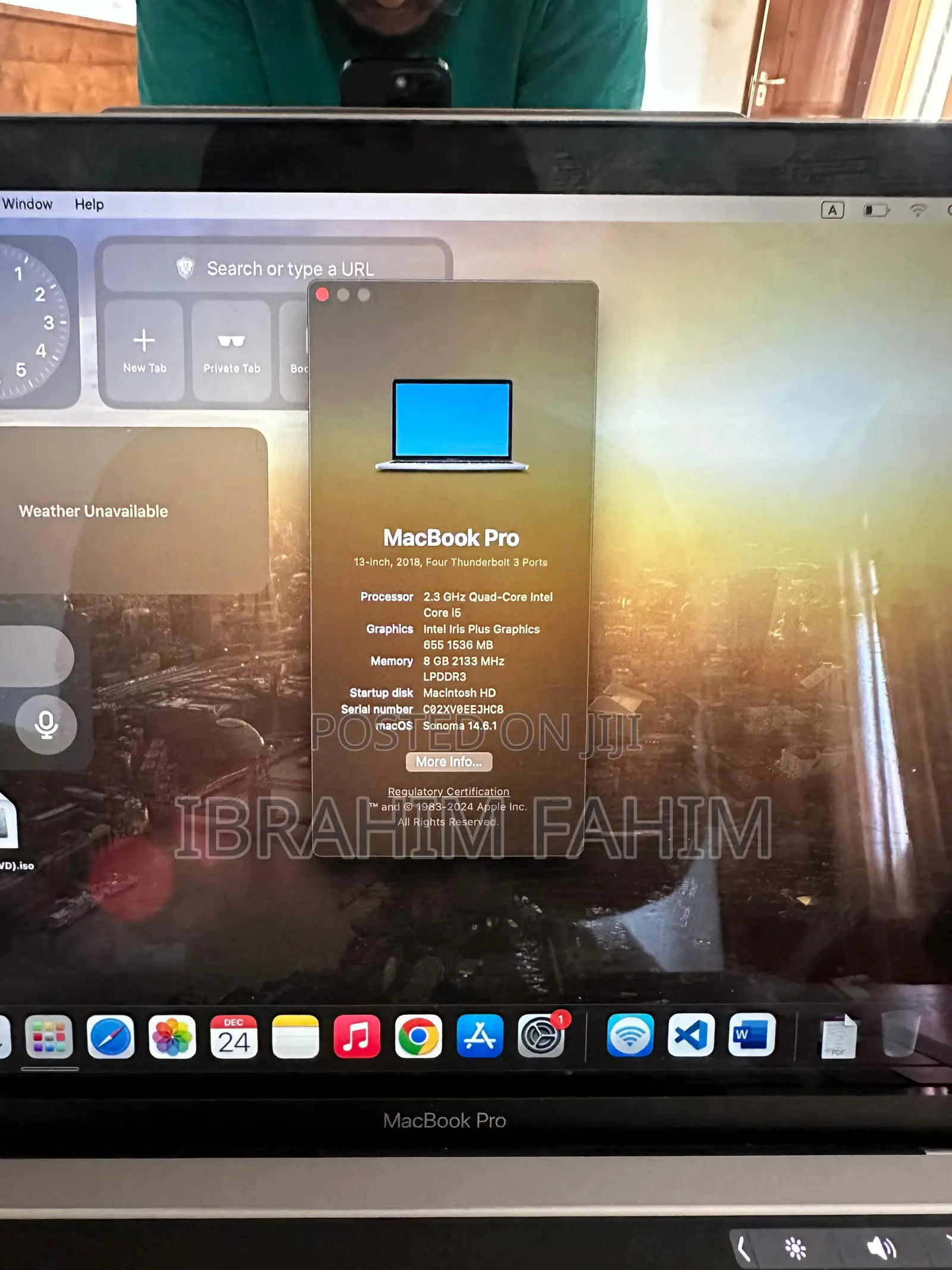 Laptop Apple MacBook Pro 2018 8GB Intel Core i7 SSD 256GB