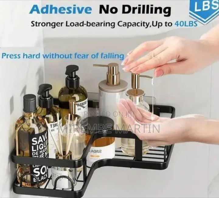 Versatile 5-Piece Adhesive Bathroom Organizer Set