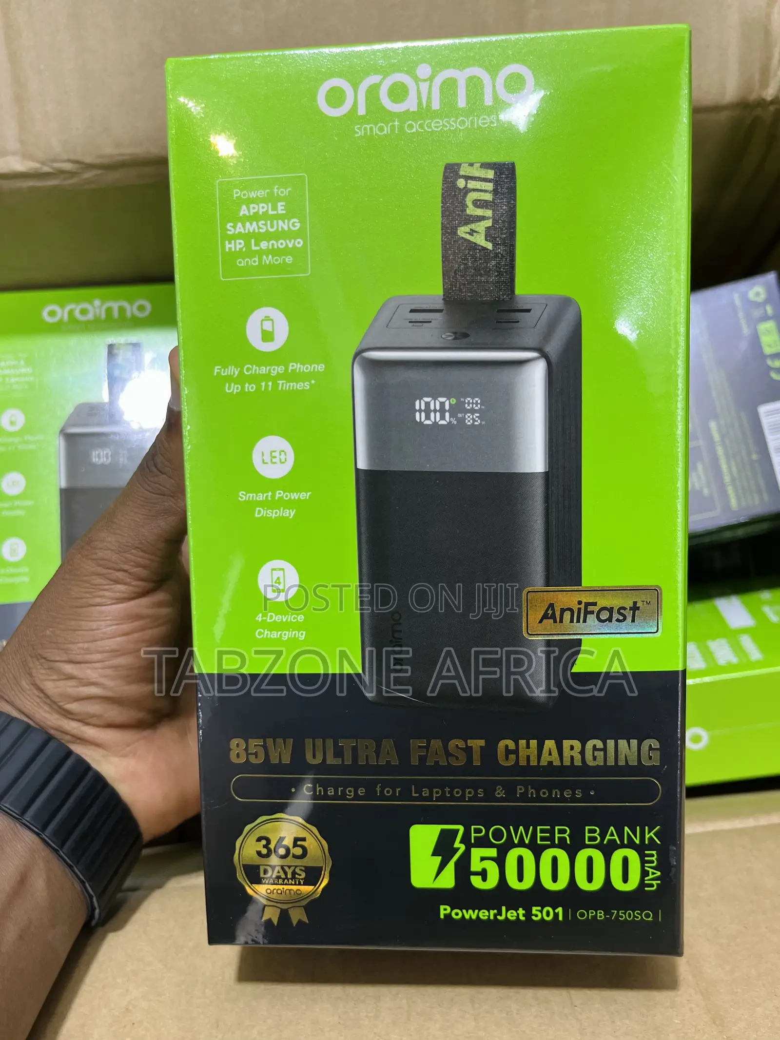 Oraimo PowerJet 501 50000mAh 85W Fast Charge Laptops Phones Power Bank