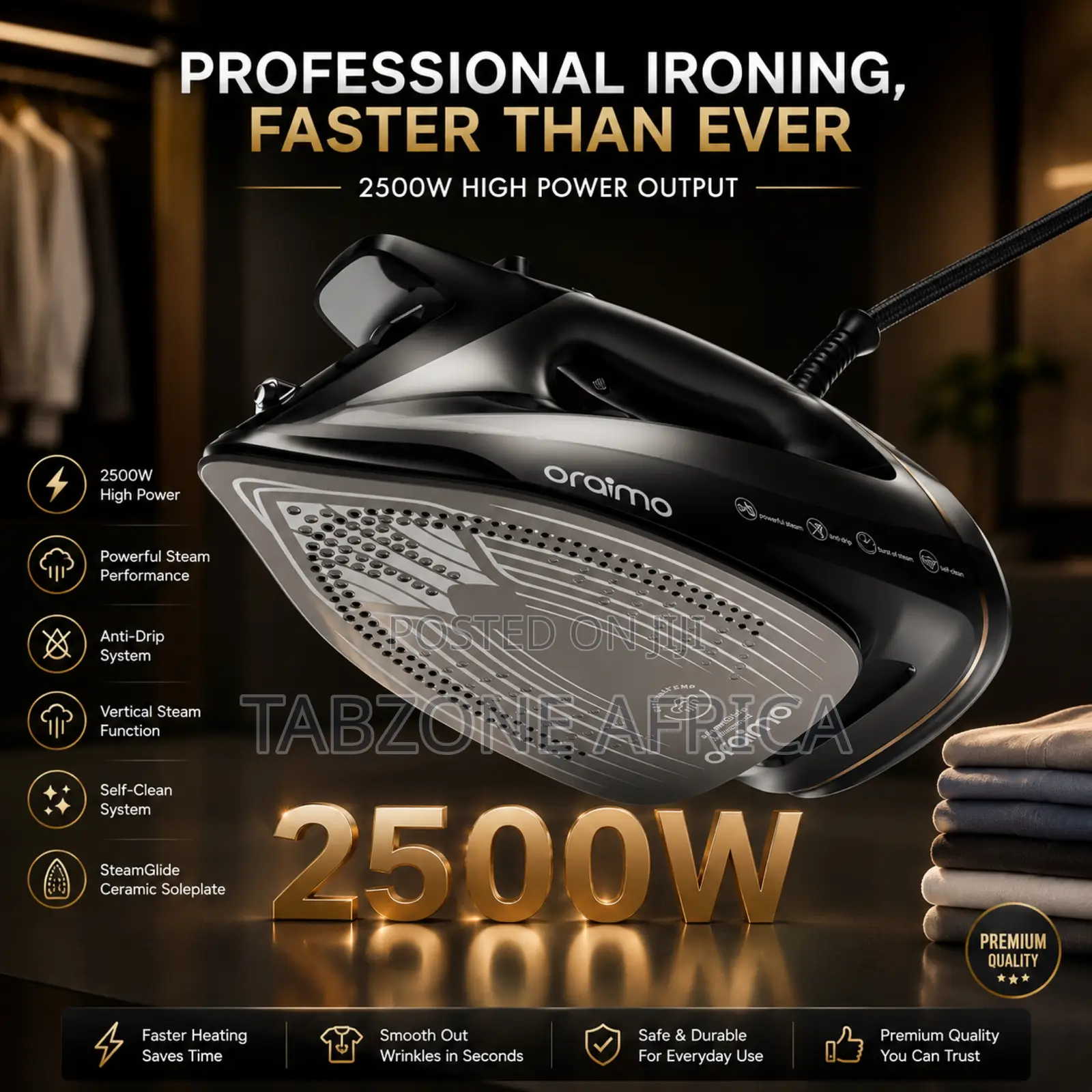 Oraimo SteamCore OEI-511A Powerful Steam Electric Iron