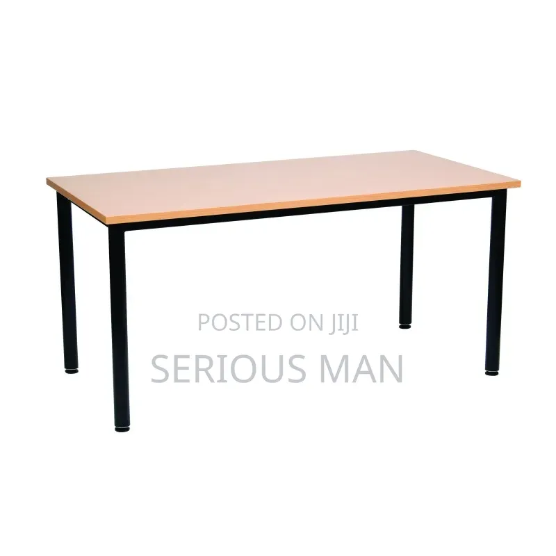 Wooden Top Tables With Black Metal Folding Legs.