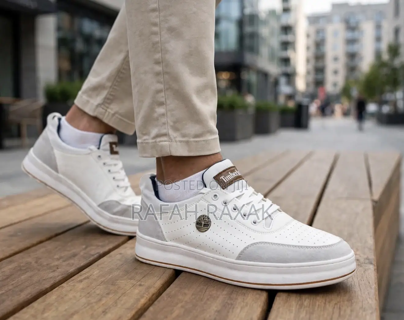 Original Classic White/Grey Timberland Casual Low-Top Sneakers