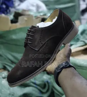 Men’s Classic Dark Brown Suede Formal Wingtip Brogue Oxford Shoes