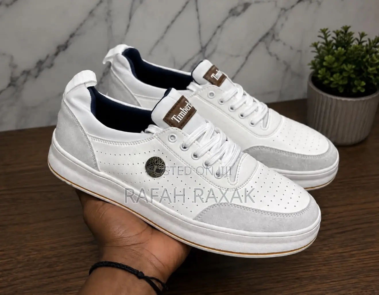 Classic Timberland Casual White Full Grain Leather Sneakers