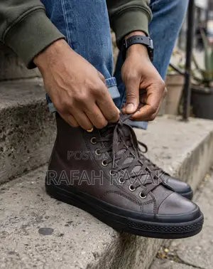 Original Coffee Brown Leather All-Star Converse Chuck Taylor Hi Shoes