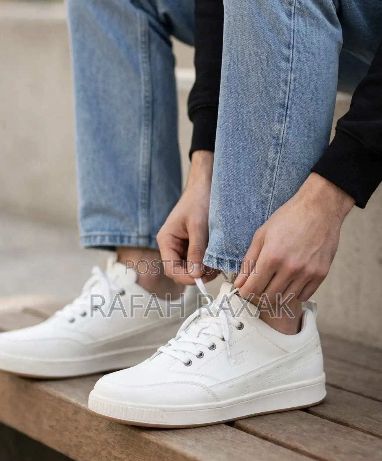 Original Mid-White CATERPILLAR Smart Casual Leather Sneakers