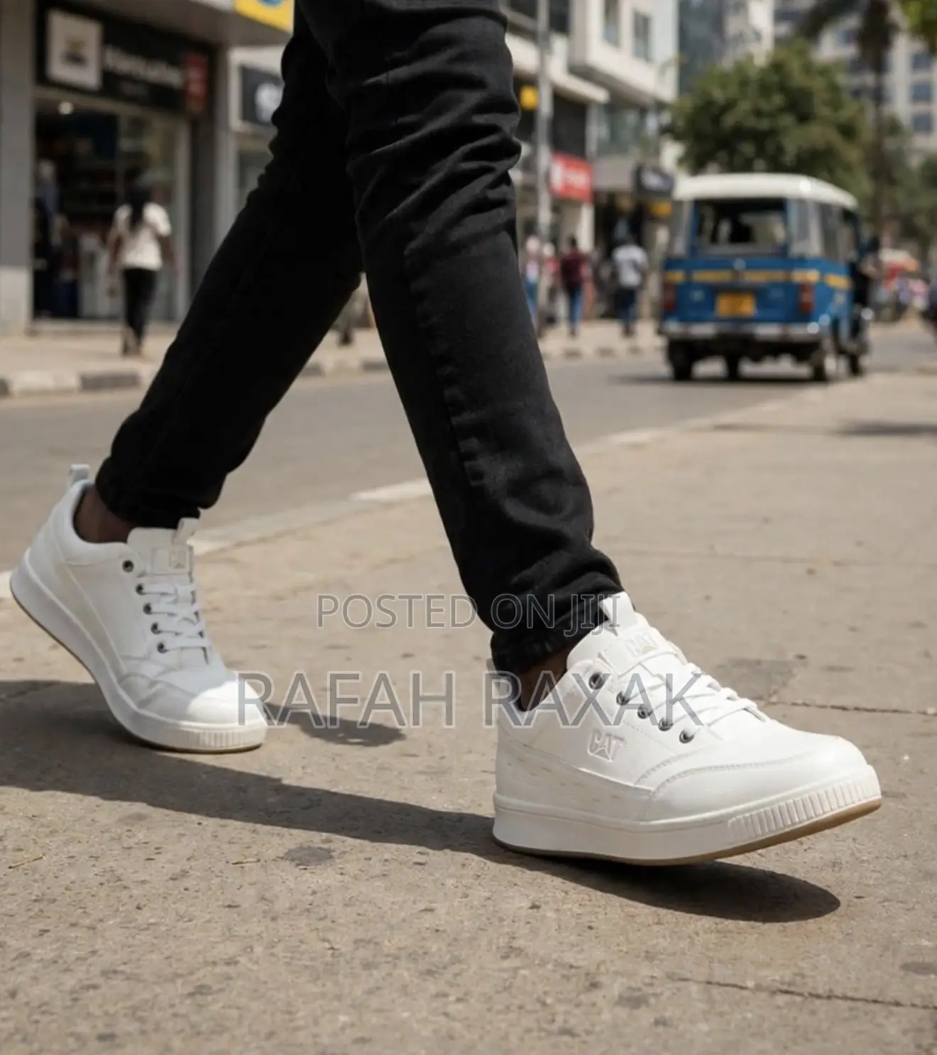 Original Mid-White CATERPILLAR Smart Casual Leather Sneakers