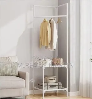 Industrial Corner Garment Rack and Storage Organizer