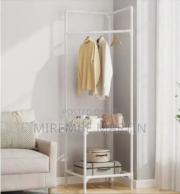 Industrial Corner Garment Rack and Storage Organizer