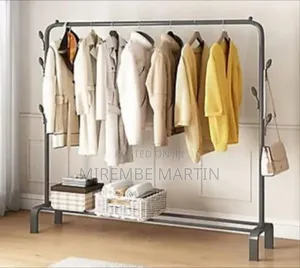 Minimalist Heavy-Duty Garment Rack With Bottom Storage Shelf