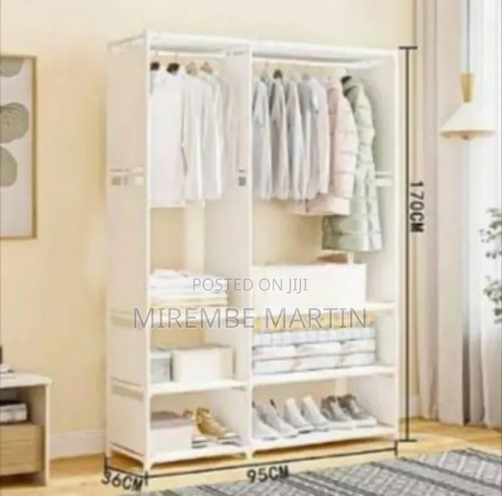 Double-Row Portable Clothes Storage Wardrobe