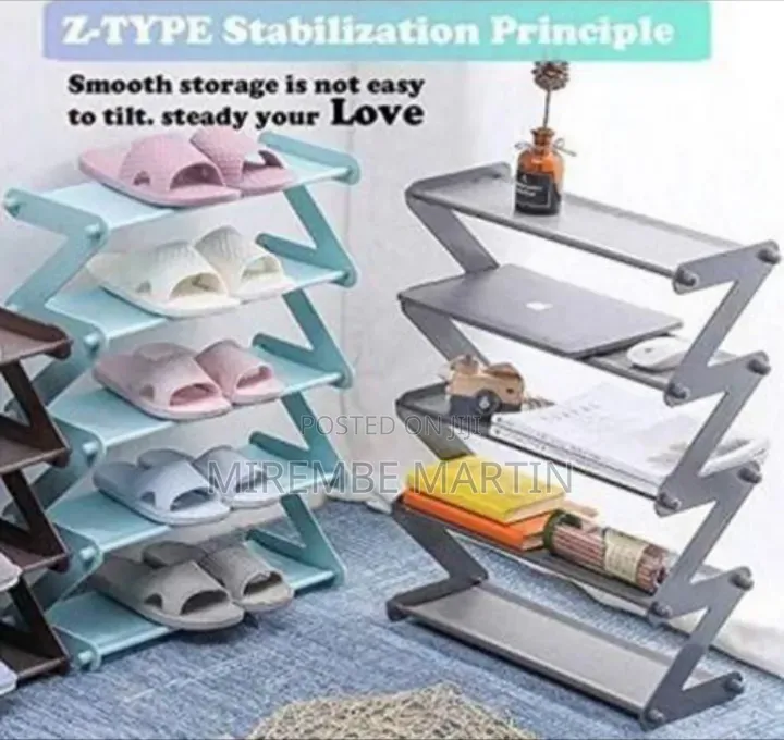 Z-Type Multi-Layer Stackable Storage Shelf / Shoe Rack