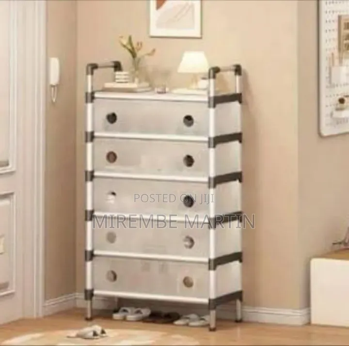 Multi-Tier Modular Shoe Rack / Storage Cabinet With Flap Doors