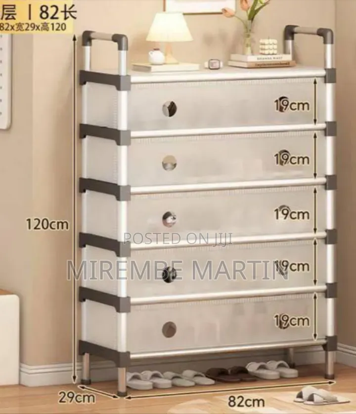 Multi-Tier Modular Shoe Rack / Storage Cabinet With Flap Doors