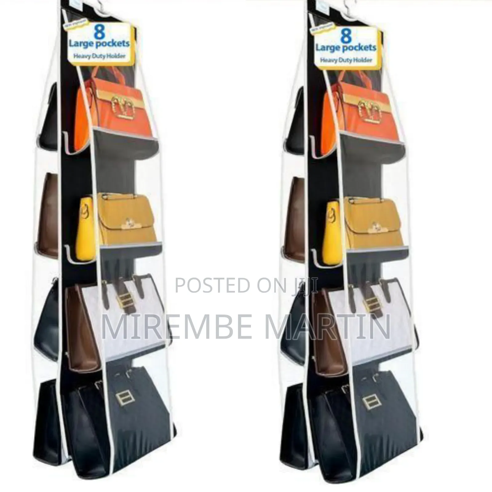 Space-Saving Hanging Handbag Organizer With Eight Pockets