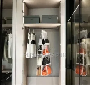 Space-Saving Hanging Handbag Organizer With Eight Pockets