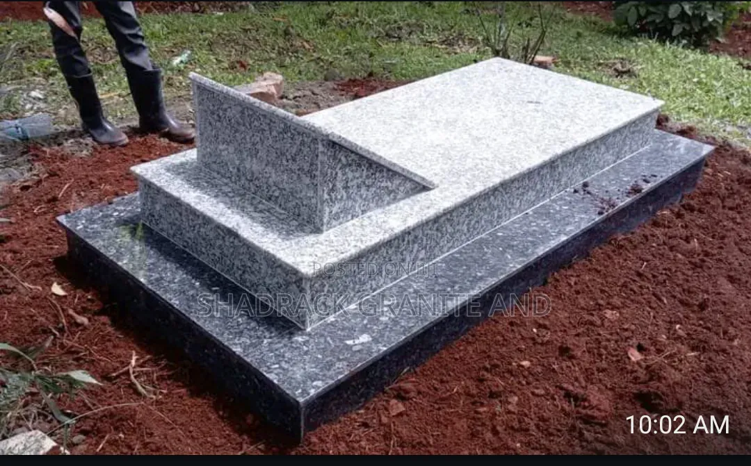 White Granite and Tarrazzo Grave